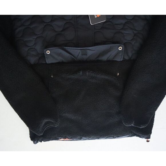 Bass Outdoor Women XS Black Mixed Media Ripstop Quilted Sherpa Hooded Jacket $10 - Picture 7 of 11